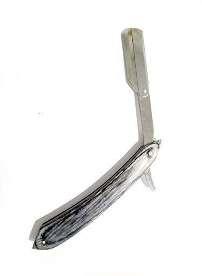 Stylazo (MADE IN DUBAI) American Grey Wood Straight Edge Barber Folding Wooden Shaving Razor Folding Straight Razor - Image 2